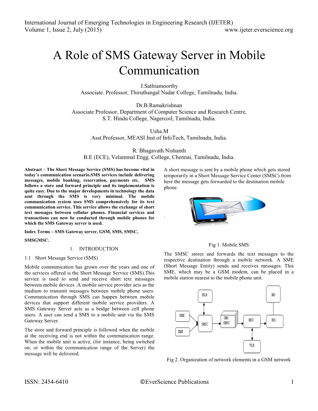 A Role of SMS Gateway Server in Mobile Communication