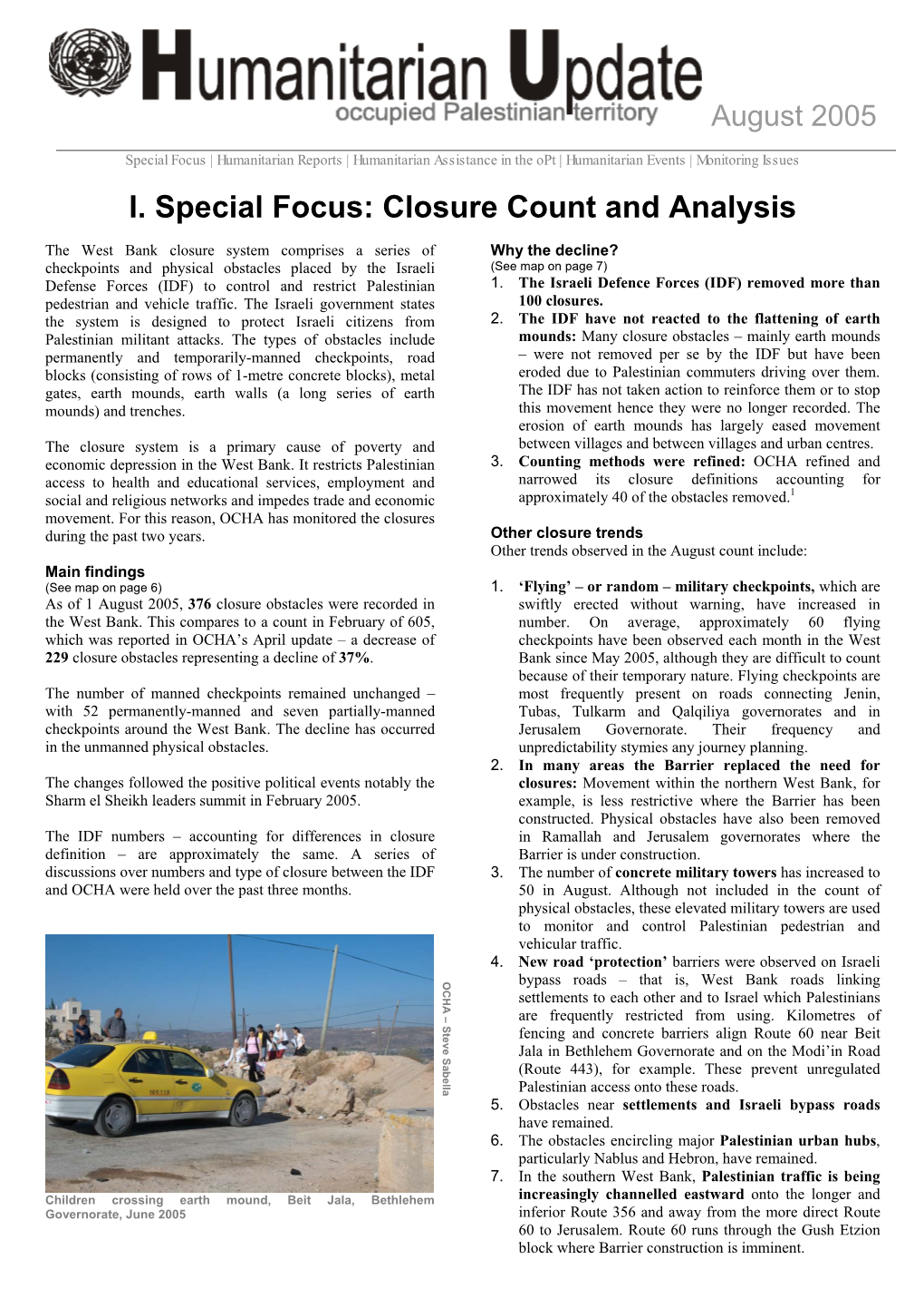 Closure Count and Analysis Focus: Closure I