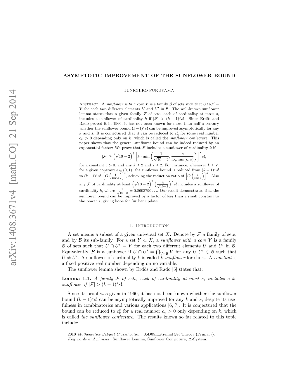 Asymptotic Improvement of the Sunflower Bound 3