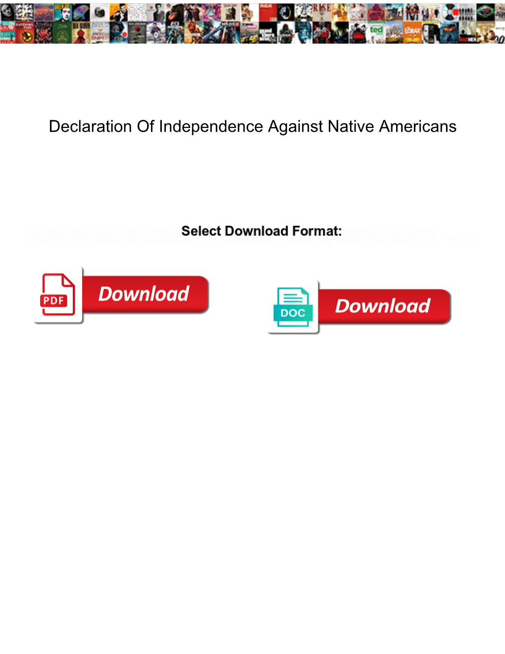 Declaration of Independence Against Native Americans