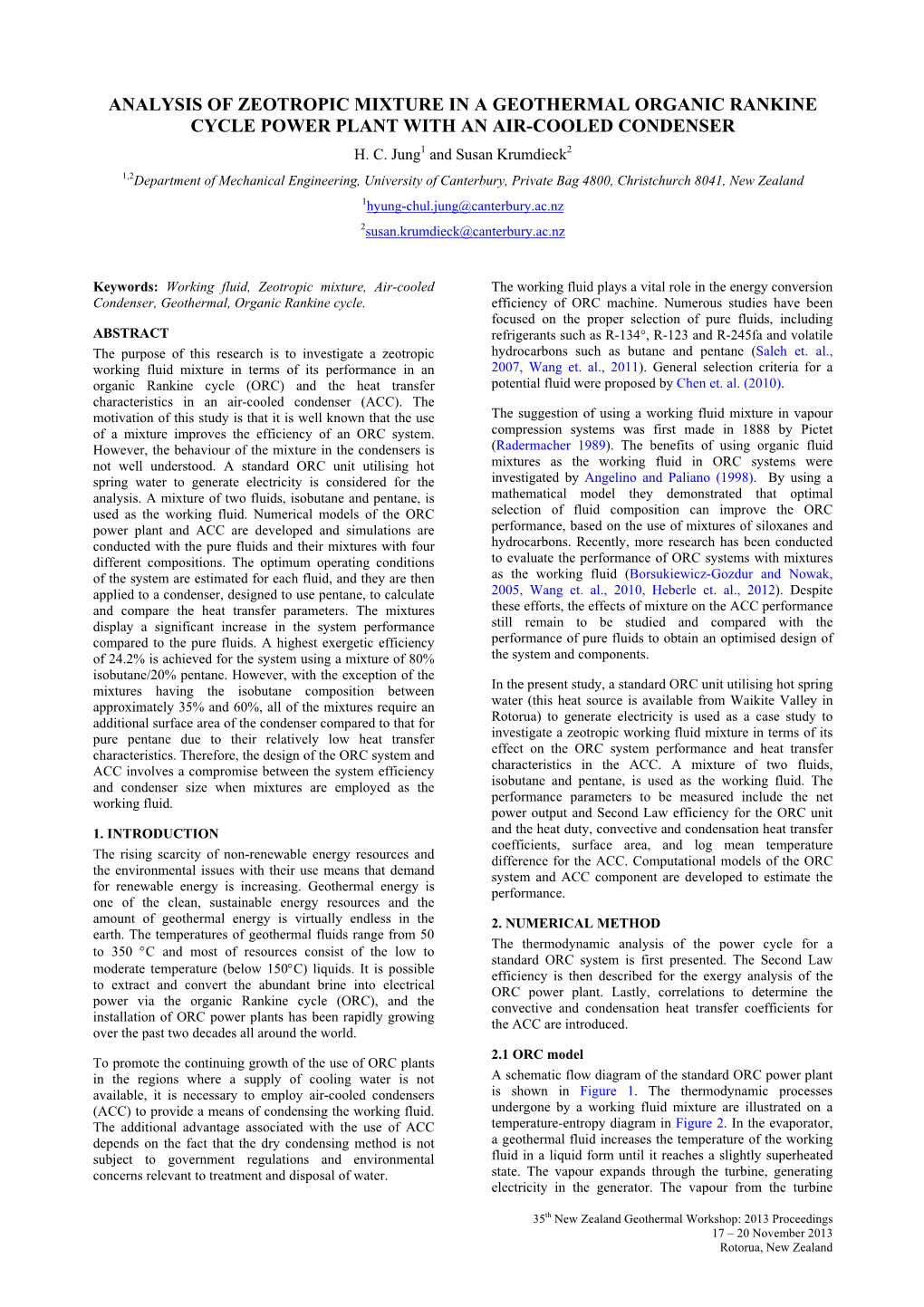 Analysis of Zeotropic Mixture in a Geothermal Organic Rankine Cycle Power Plant with an Air-Cooled Condenser H