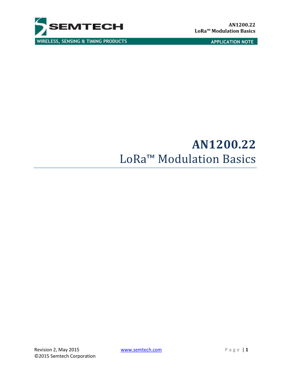 AN1200.22 Lora™ Modulation Basics