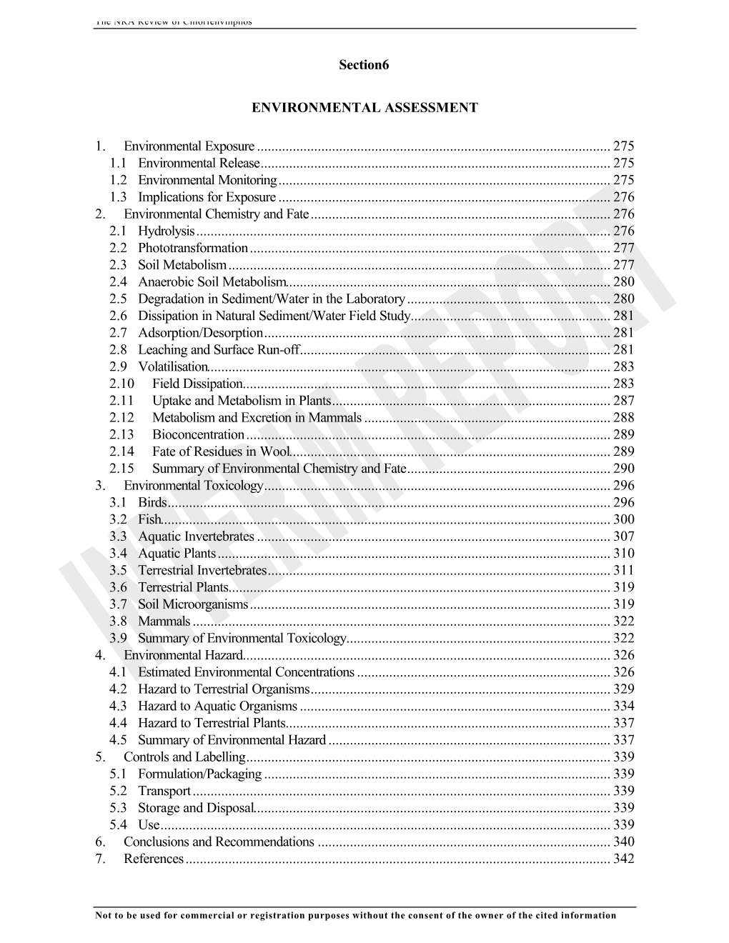 Interim Review of Chlorfenvinphos