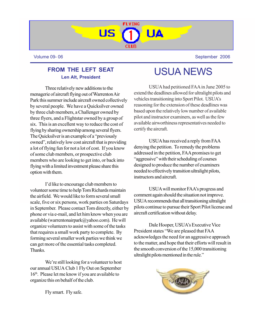 USUA NEWS Len Alt, President