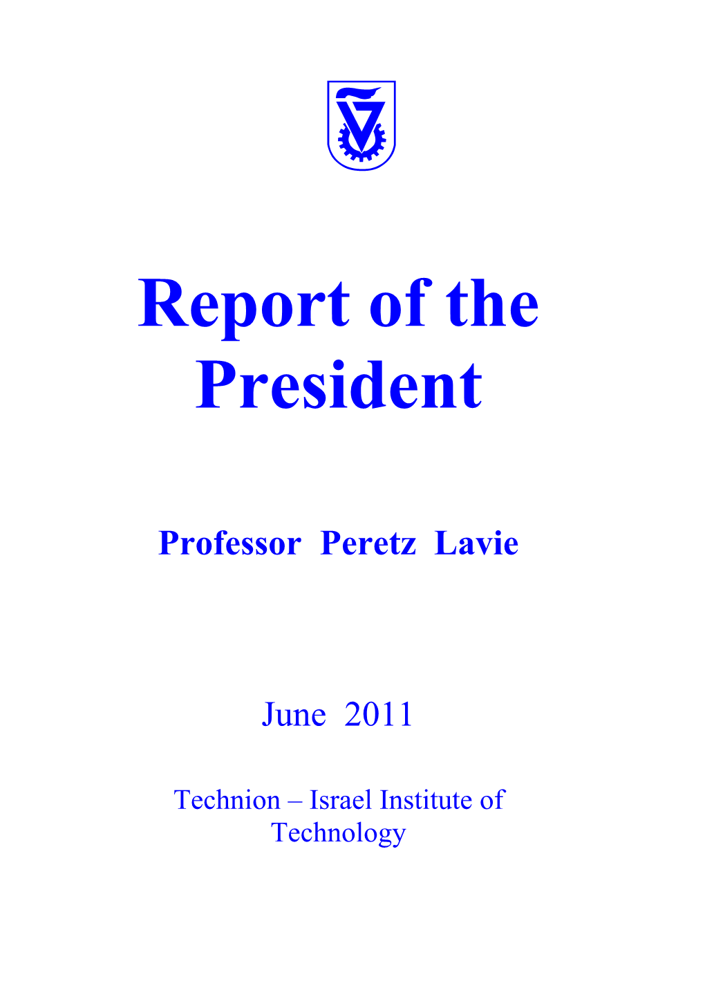 Report of the President