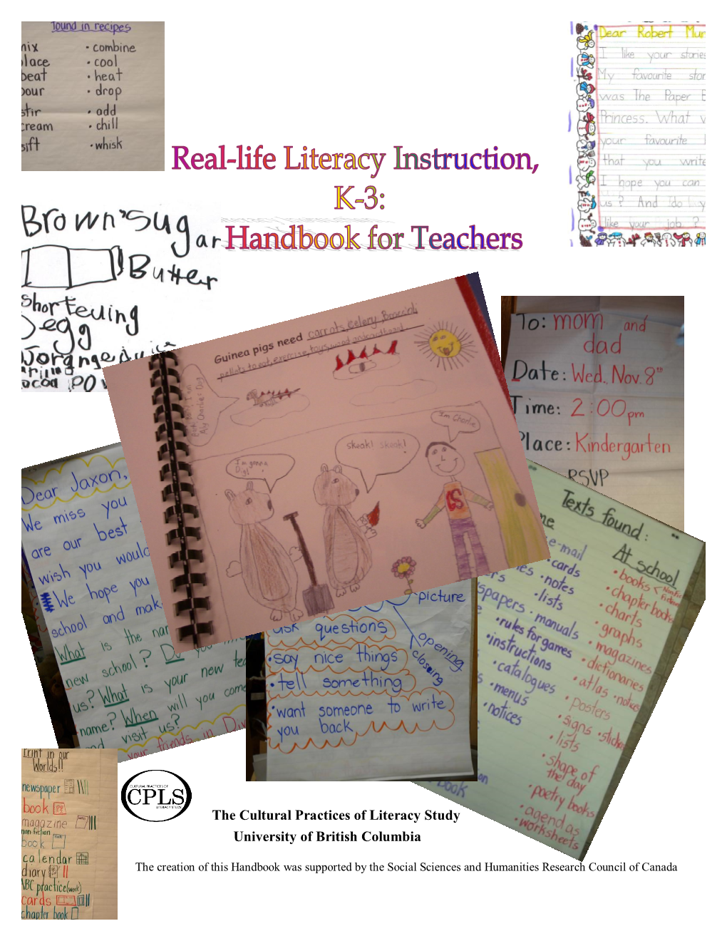 Real-Life Literacy Instruction, K-3: a Handbook for Teachers