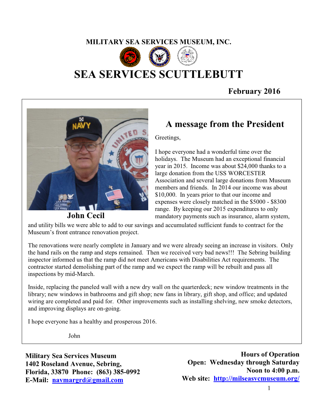 SEA SERVICES SCUTTLEBUTT February 2016