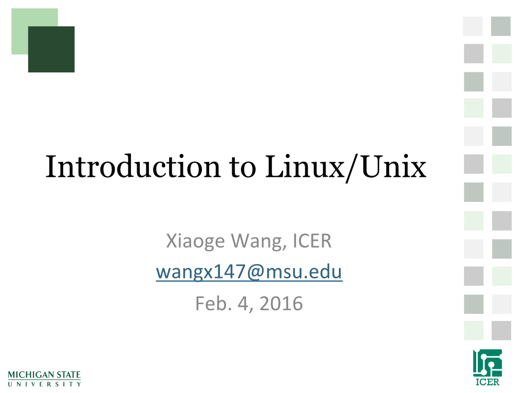 Introduction to Linux/Unix