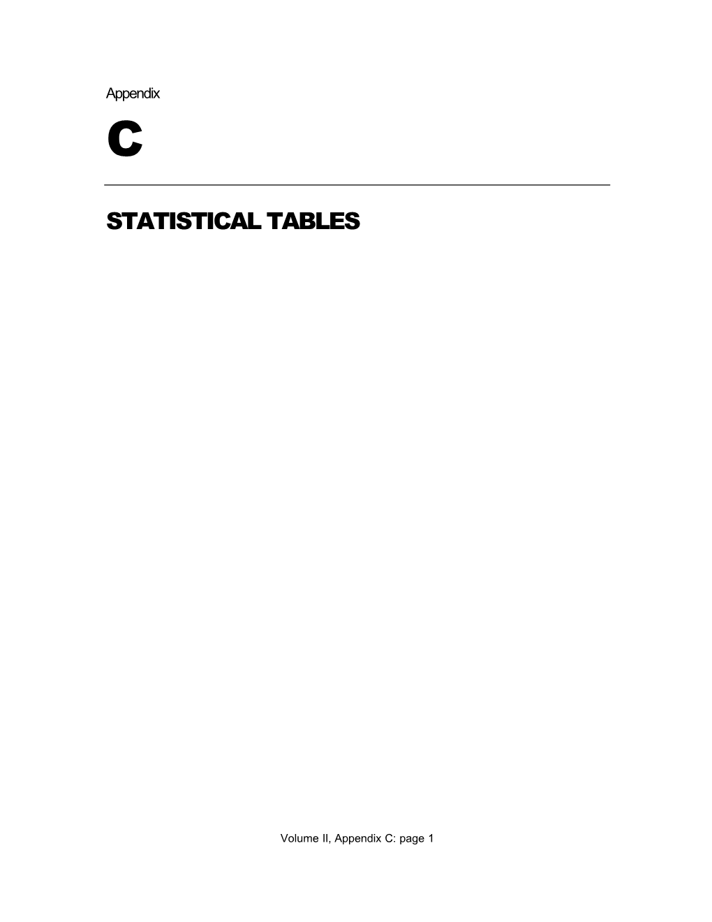 Statistical Tables