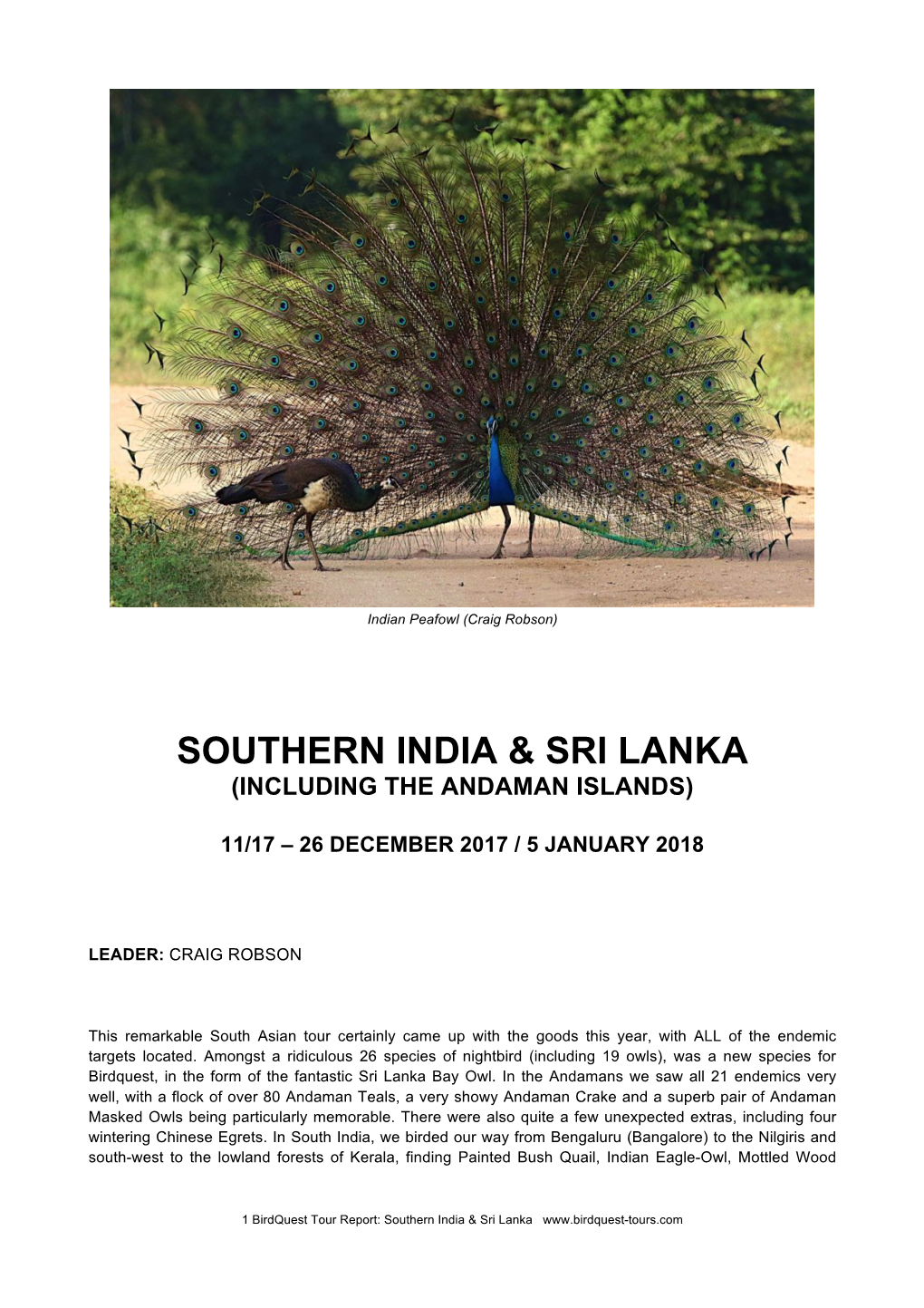 Southern India & Sri Lanka