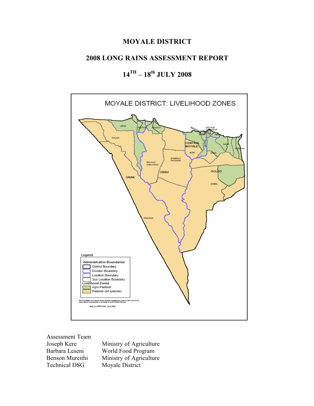 Moyale District 2008 Long Rains Assessment Report 14