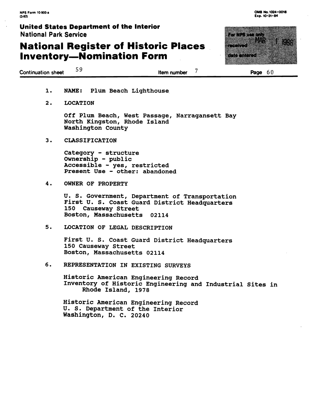 National Register of Historic Places Inventory Nomination Form