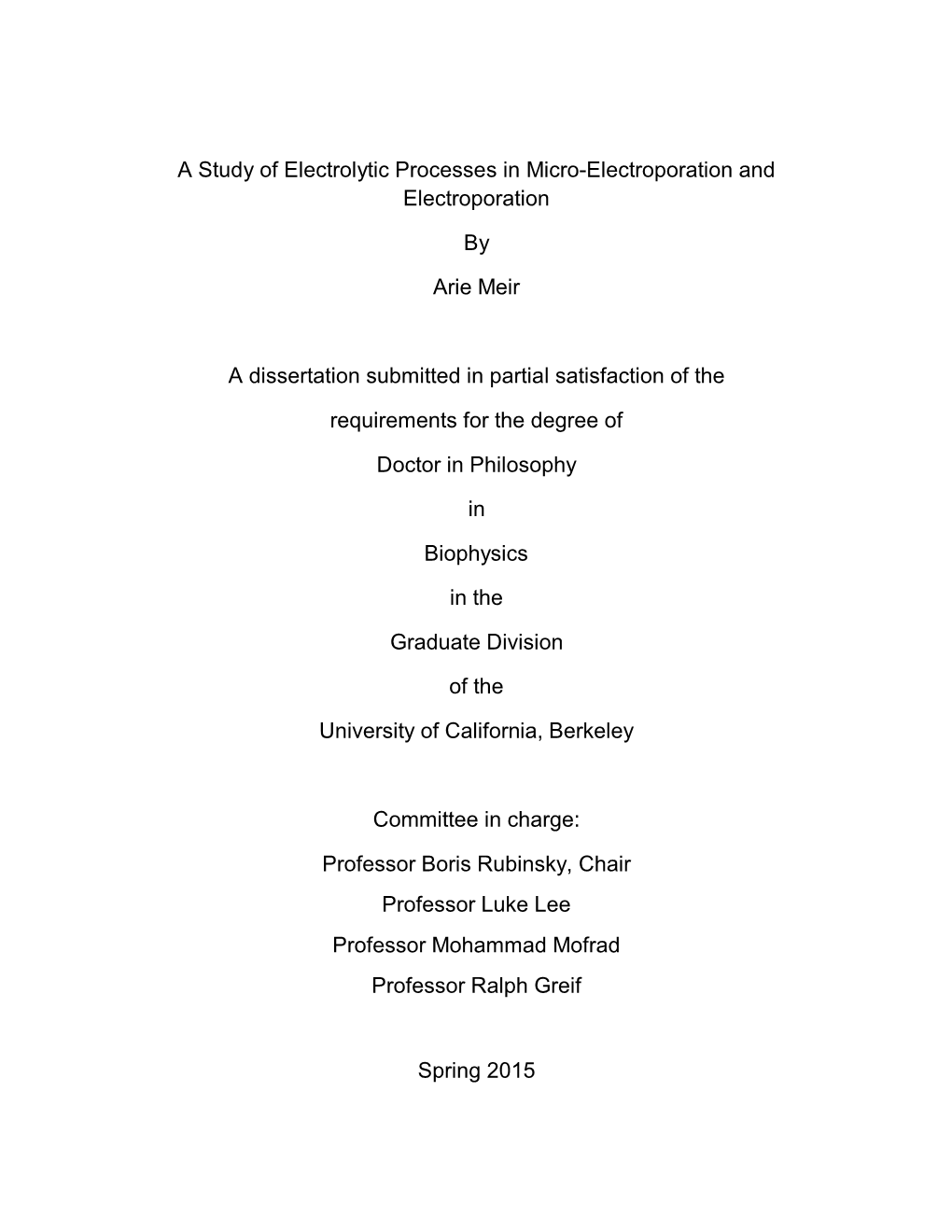 A Study of Electrolytic Processes in Micro-Electroporation and Electroporation