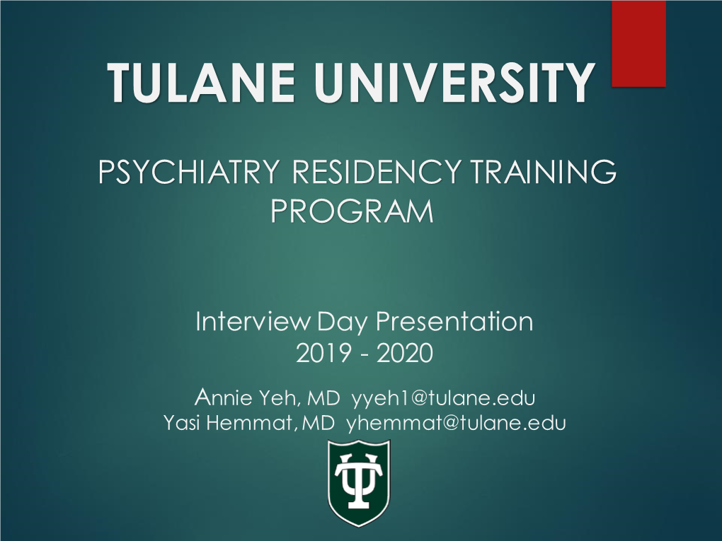 Psychiatry Residency Training Program