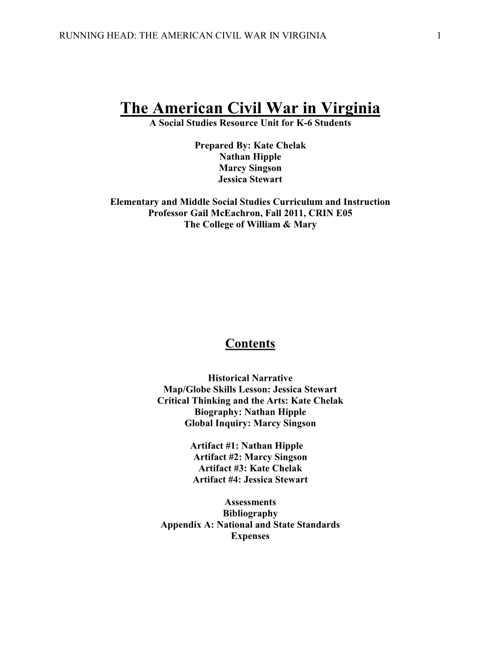 The American Civil War in Virginia 1