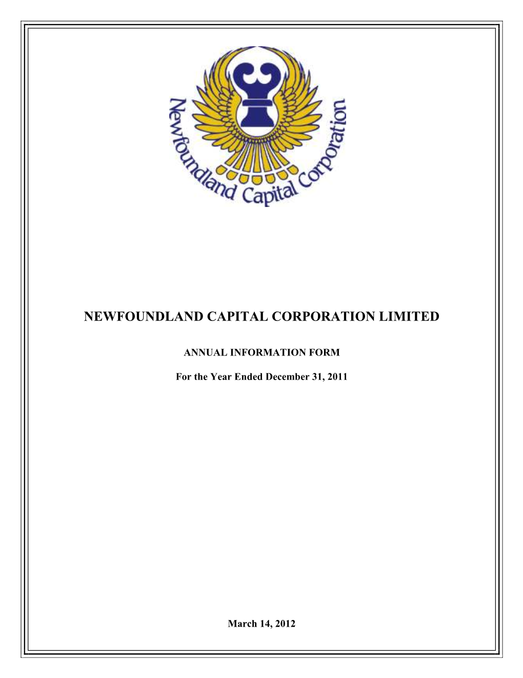 Newfoundland Capital Corporation Limited