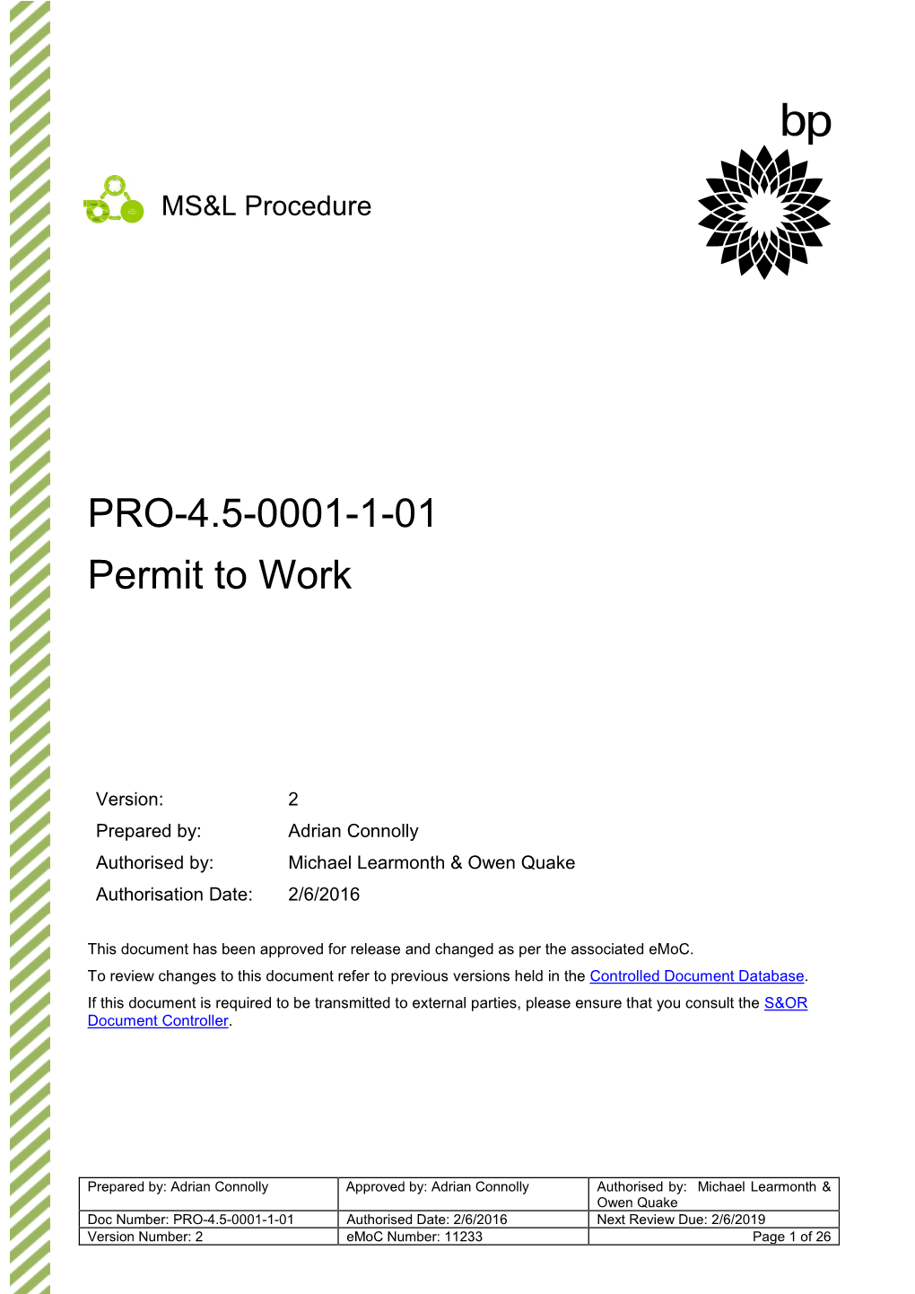 PRO-4.5-0001-1-01 Permit to Work