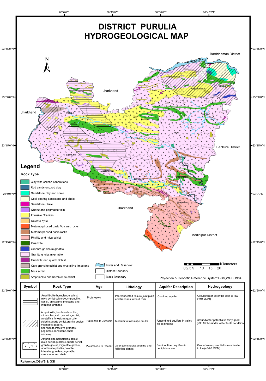 District Purulia Hydrogeological Map