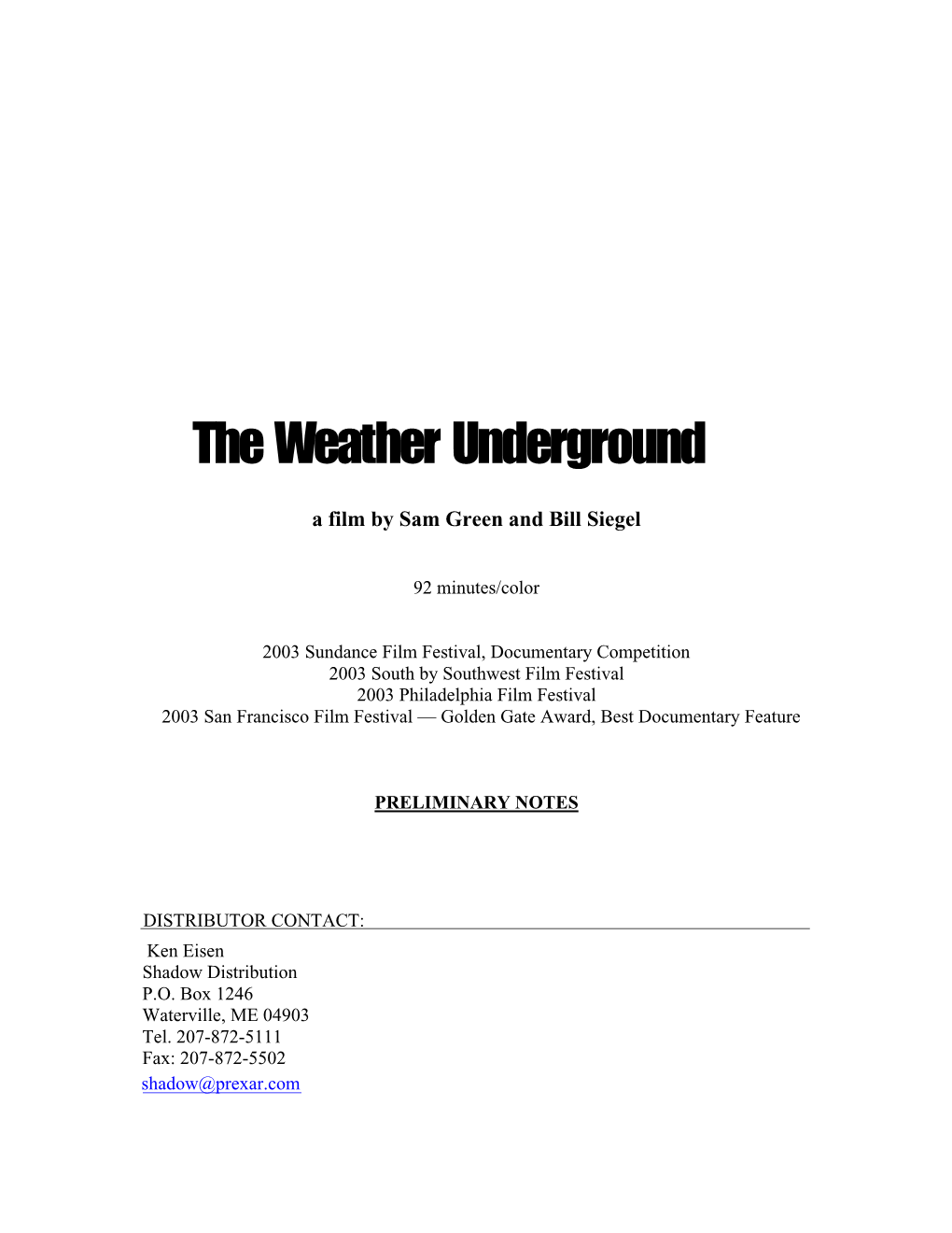 The Weather Underground