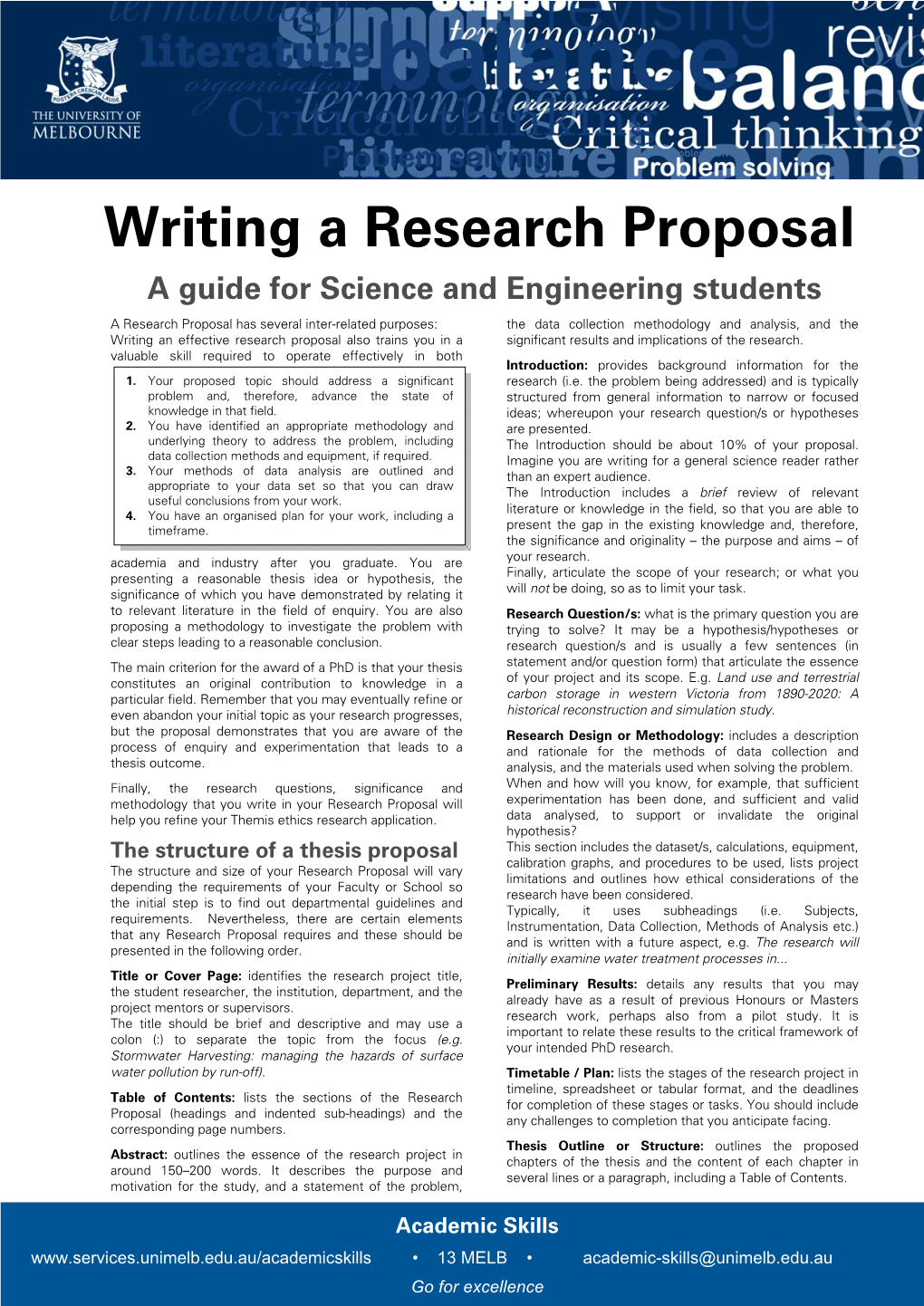 Writing a Research Proposal