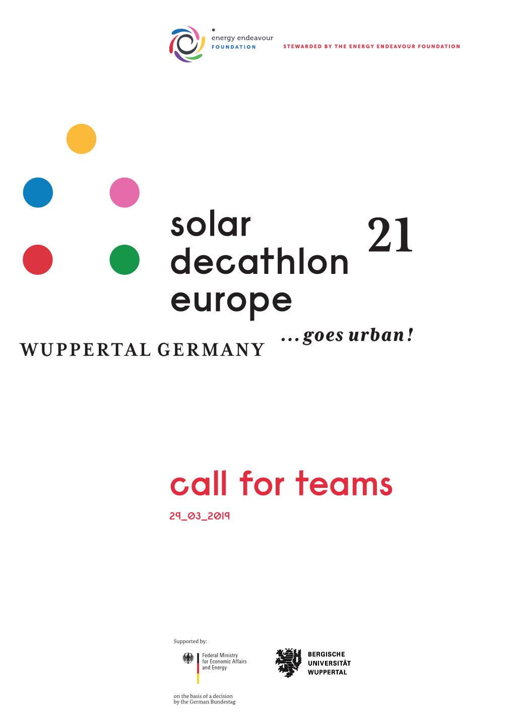 Solar Decathlon Europe 2021 Call for Teams