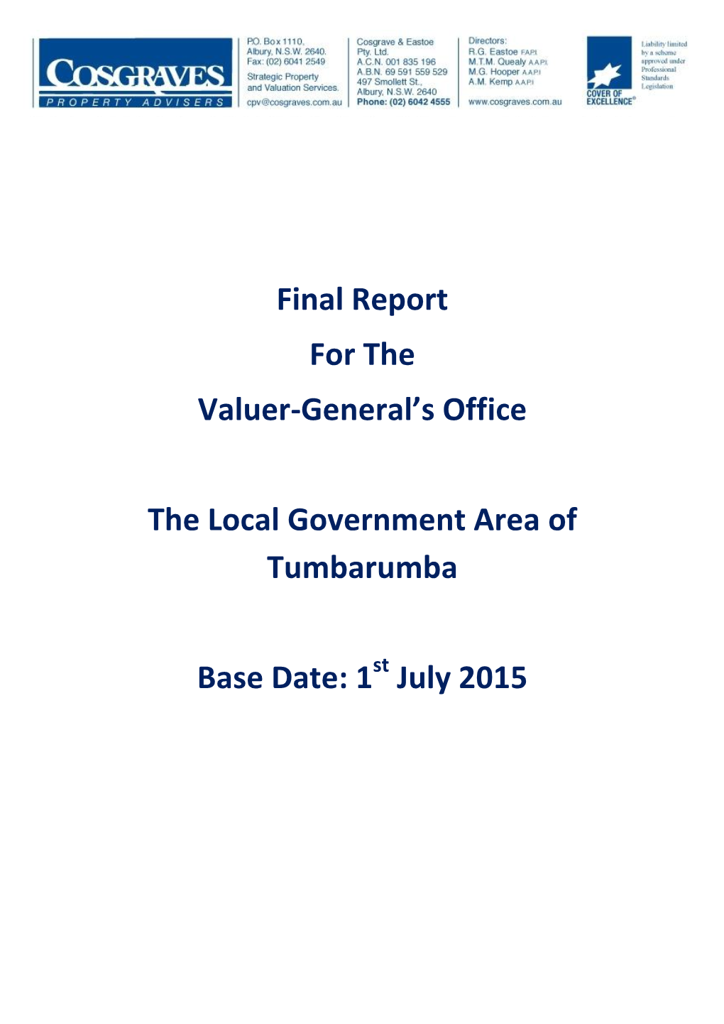 Tumbarumba Final Report 2015