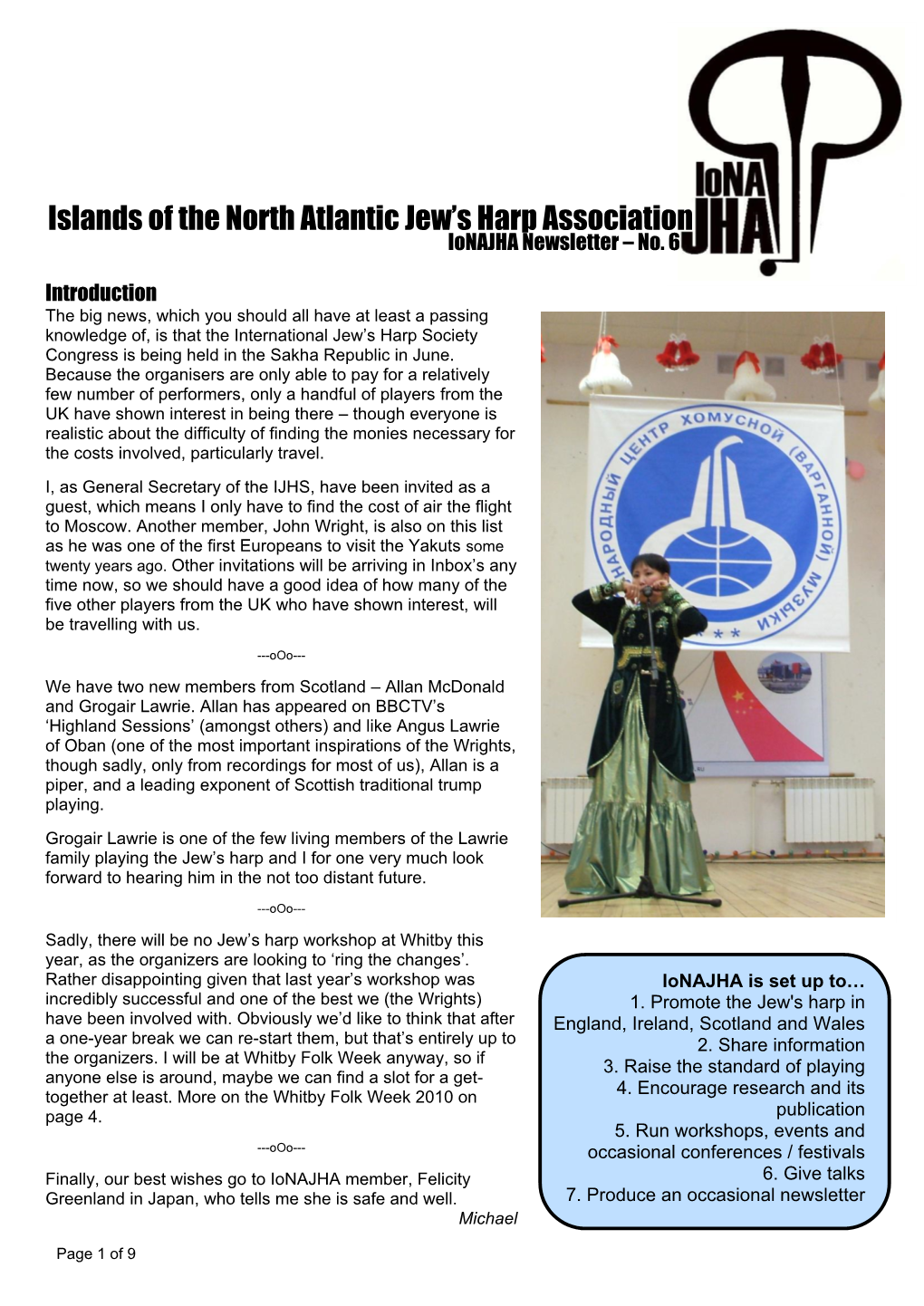 Islands of the North Atlantic Jew's Harp Association