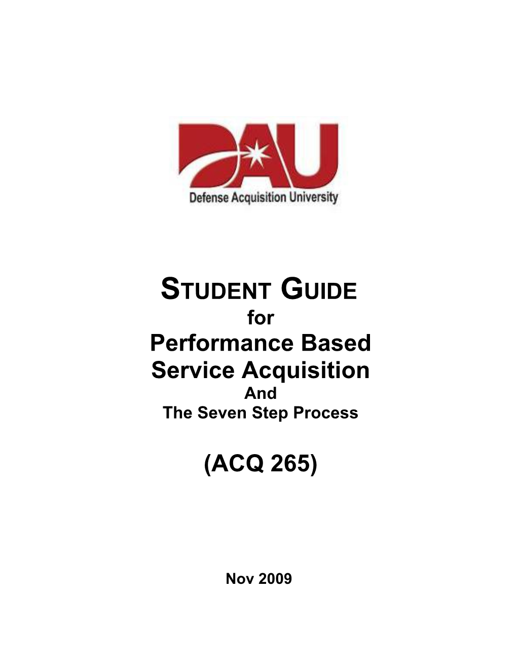 Student Guide For PBSA