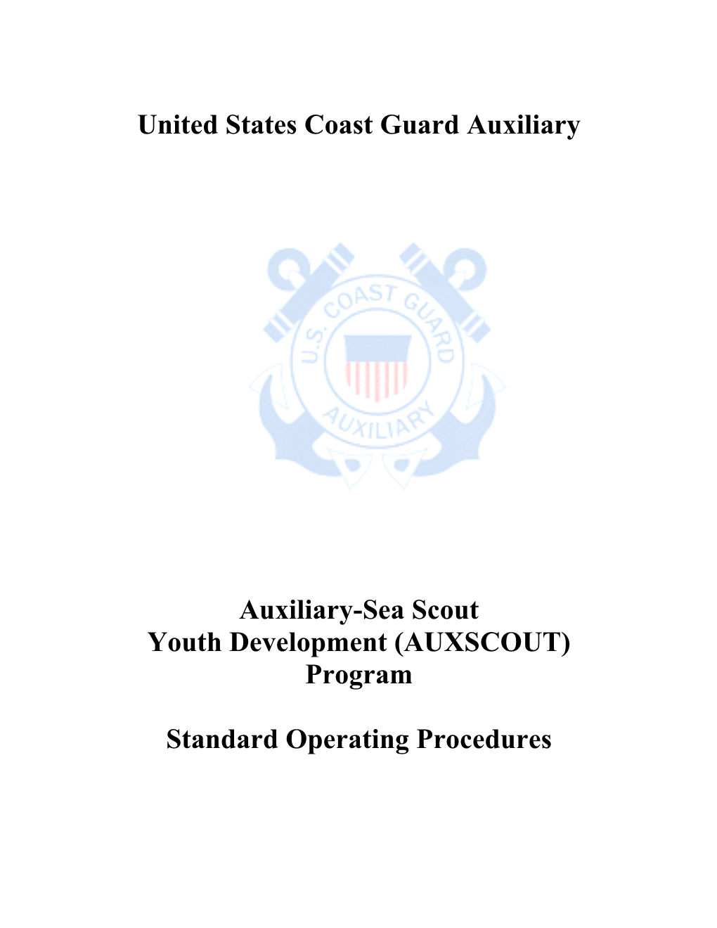 United States Coast Guard Auxiliary Auxiliary-Sea Scout Youth