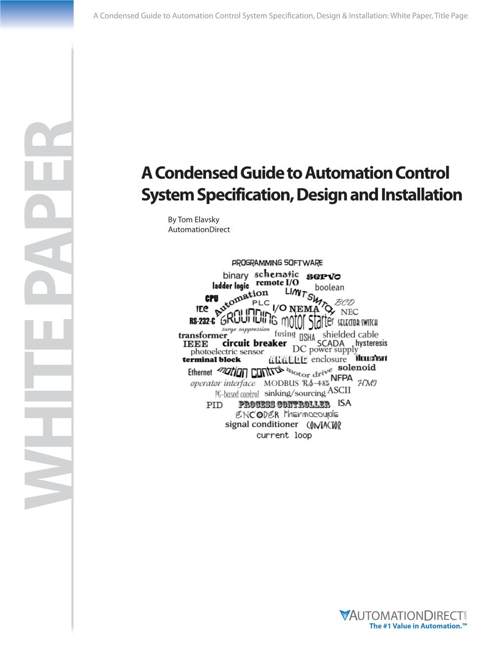 A Condensed Guide to Automation Control System Specification, Design and Installation