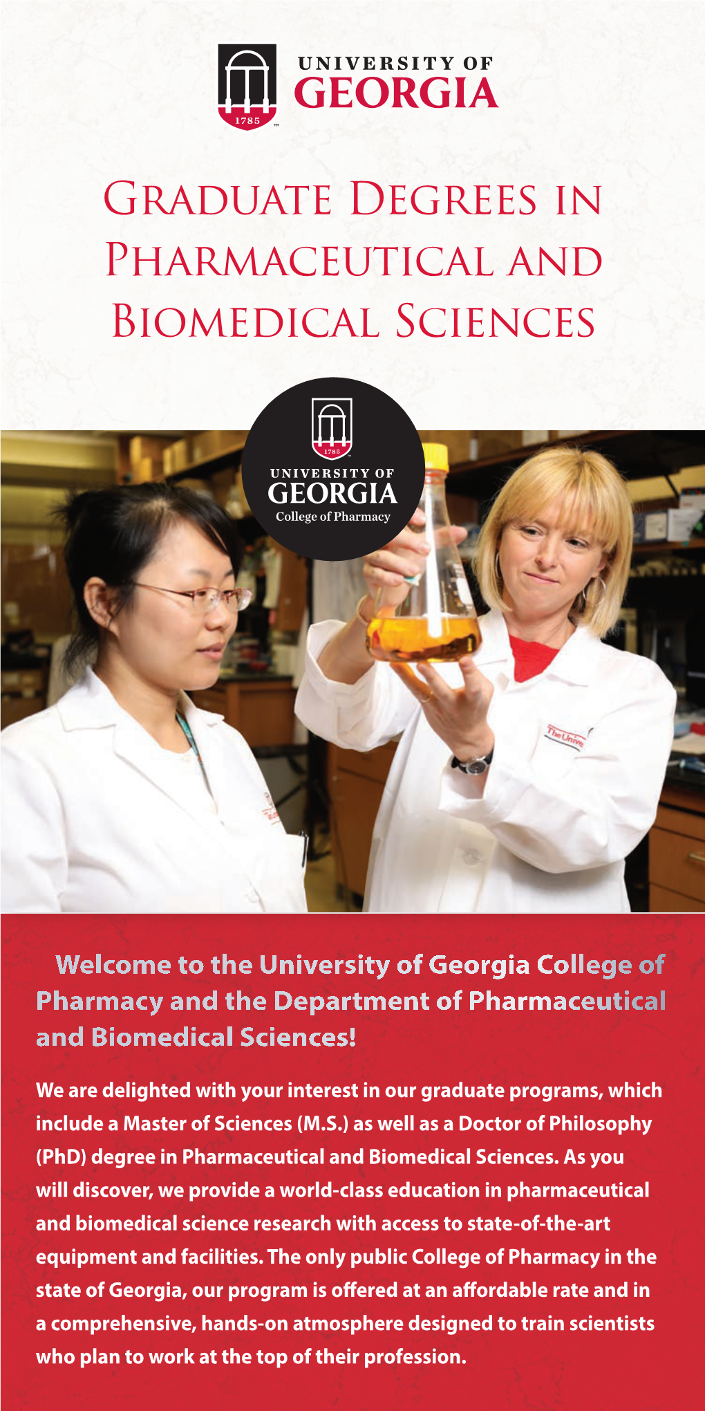 Graduate Degrees in Pharmaceutical and Biomedical Sciences