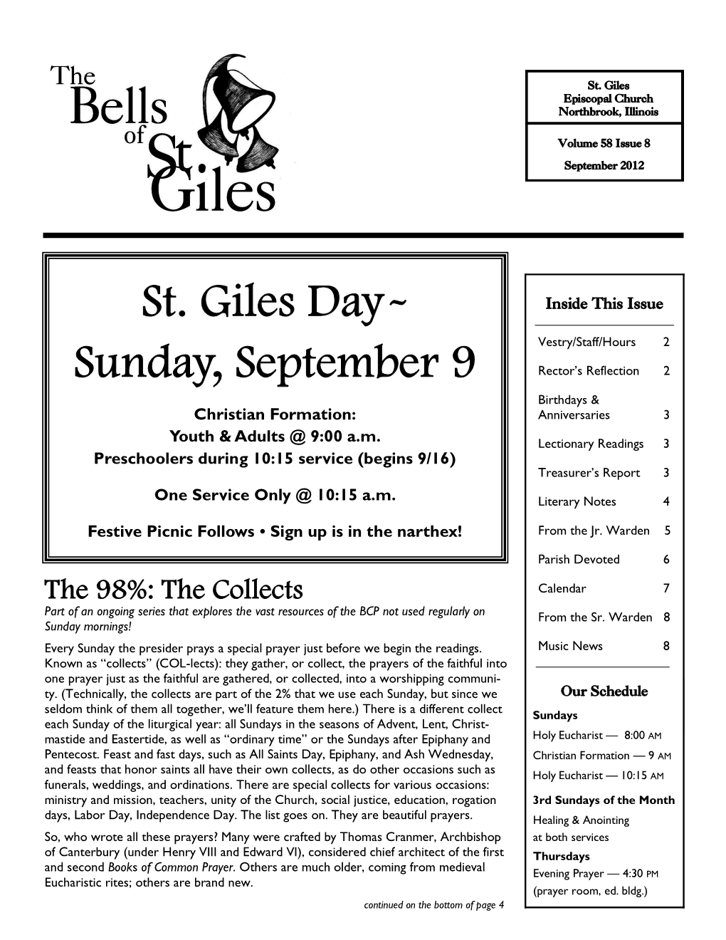 St. Giles Day- Sunday, September 9