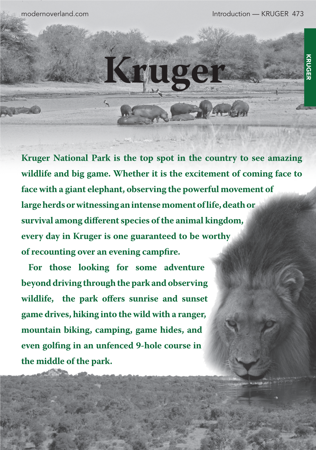 KRUGER 473 Introduction — KRUGER — Introduction