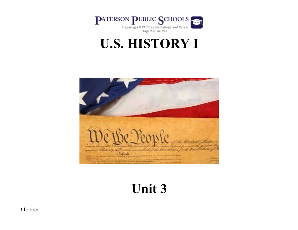 U.S. HISTORY I Unit 3