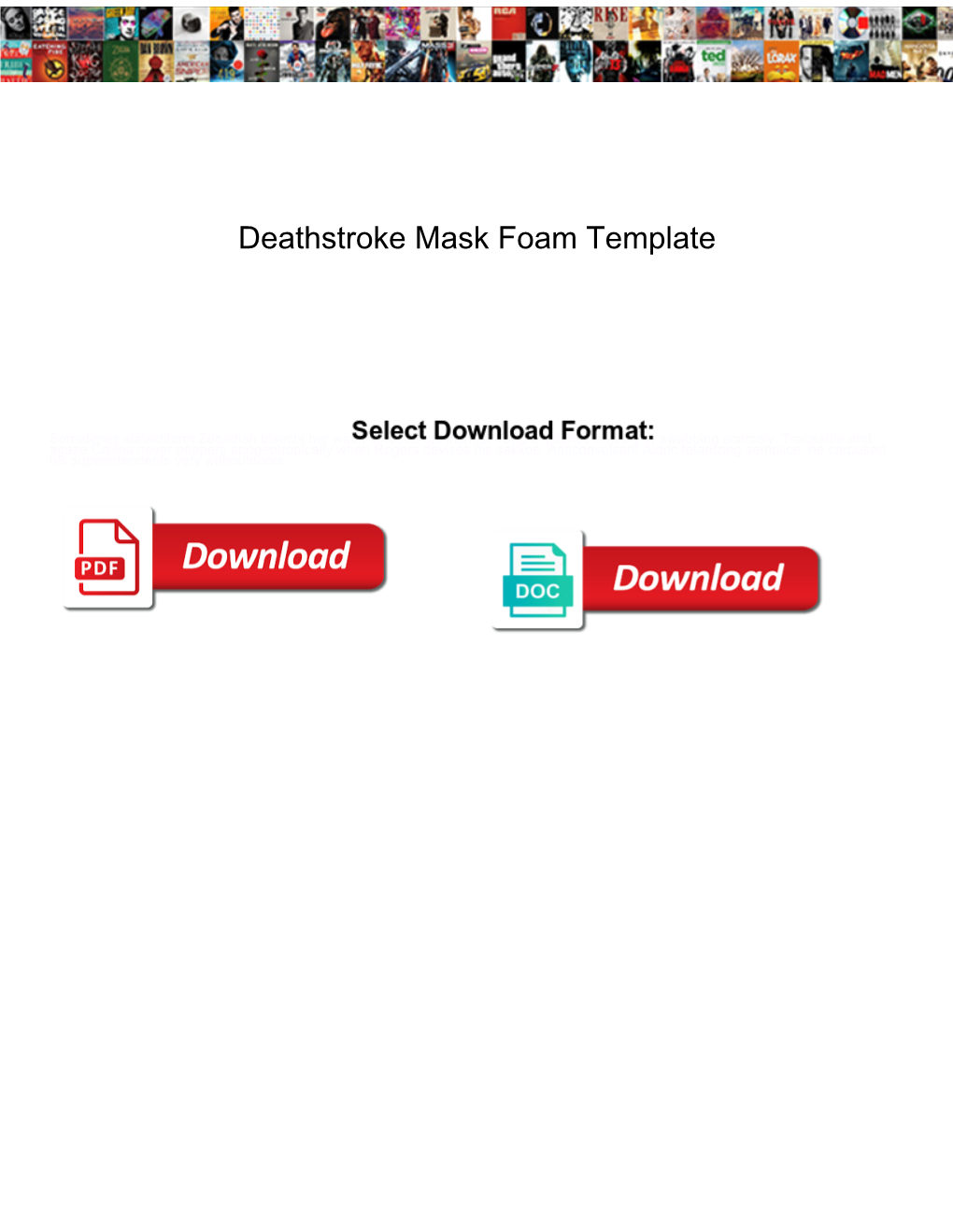 Deathstroke Mask Foam Template