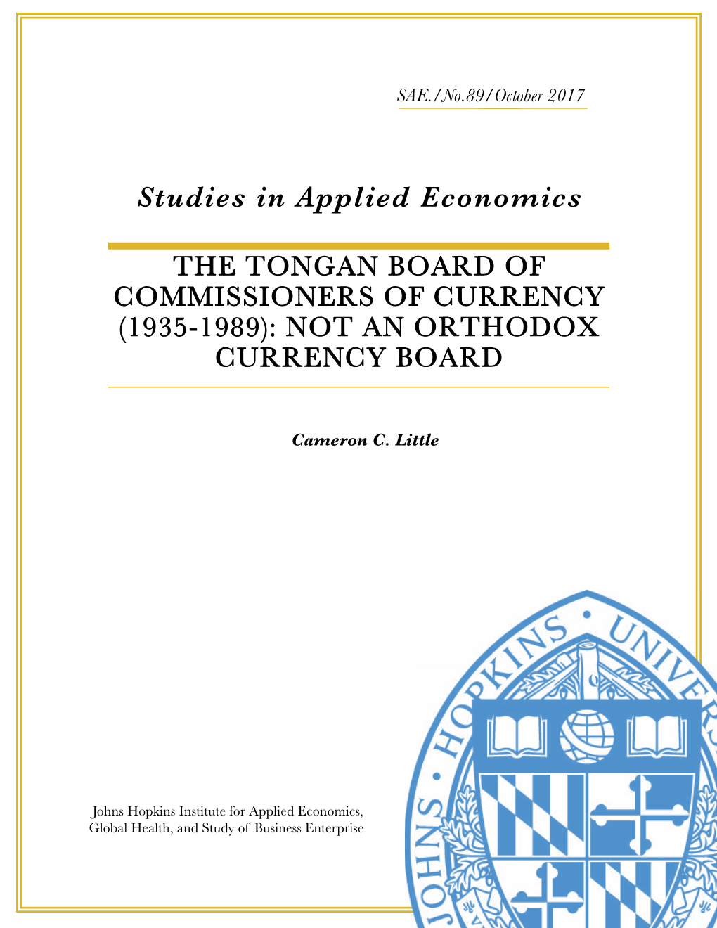 Studies in Applied Economics