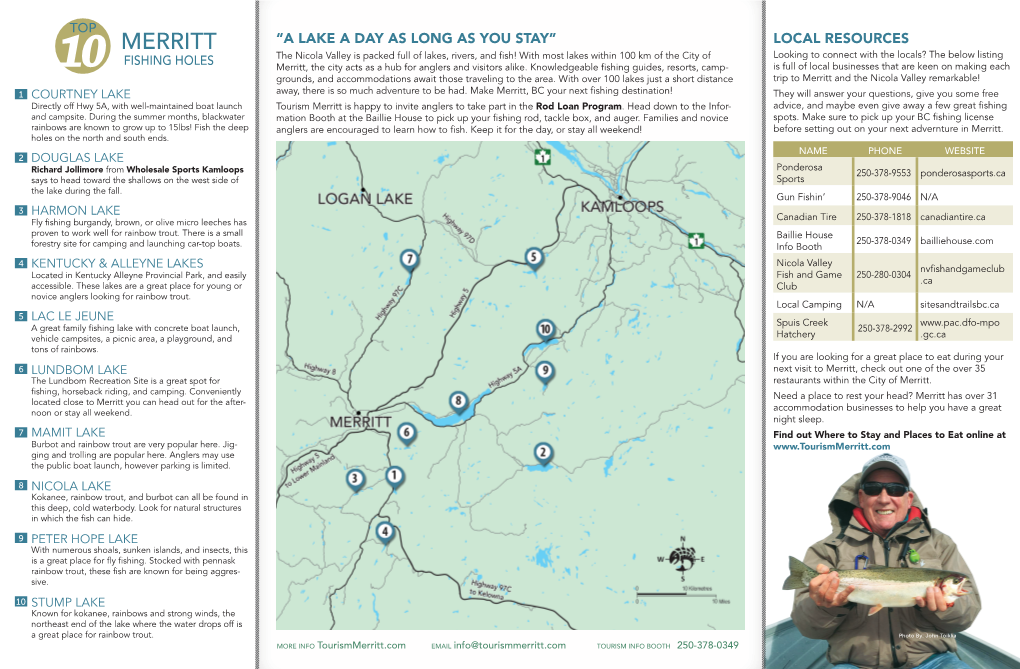 Tourism Merritt Is Happy to Invite Anglers to Take Part in the Rod Loan Program