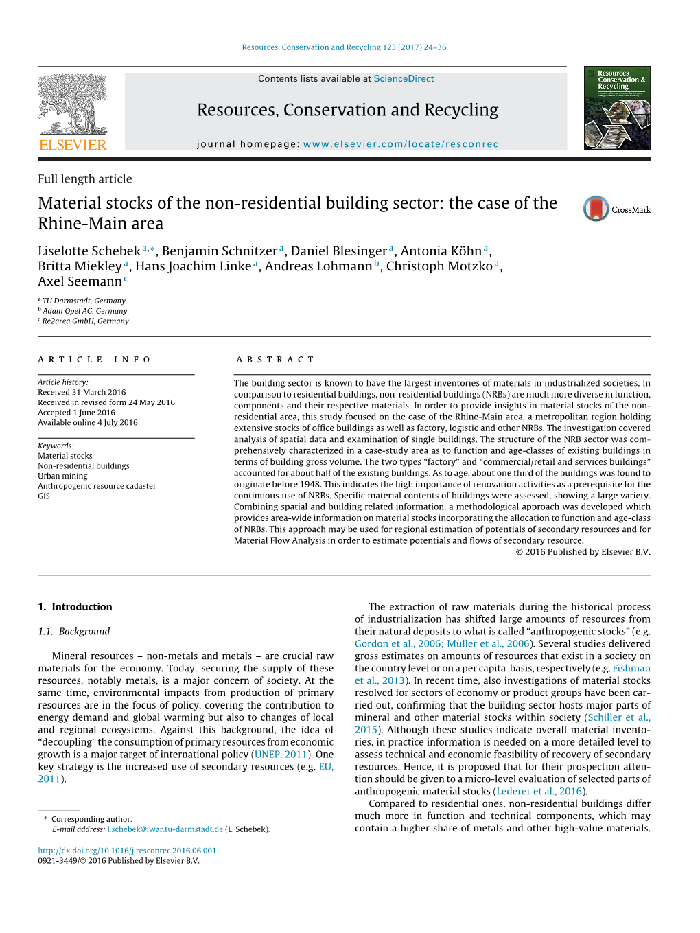 Material Stocks of the Non-Residential Building Sector: the Case of The