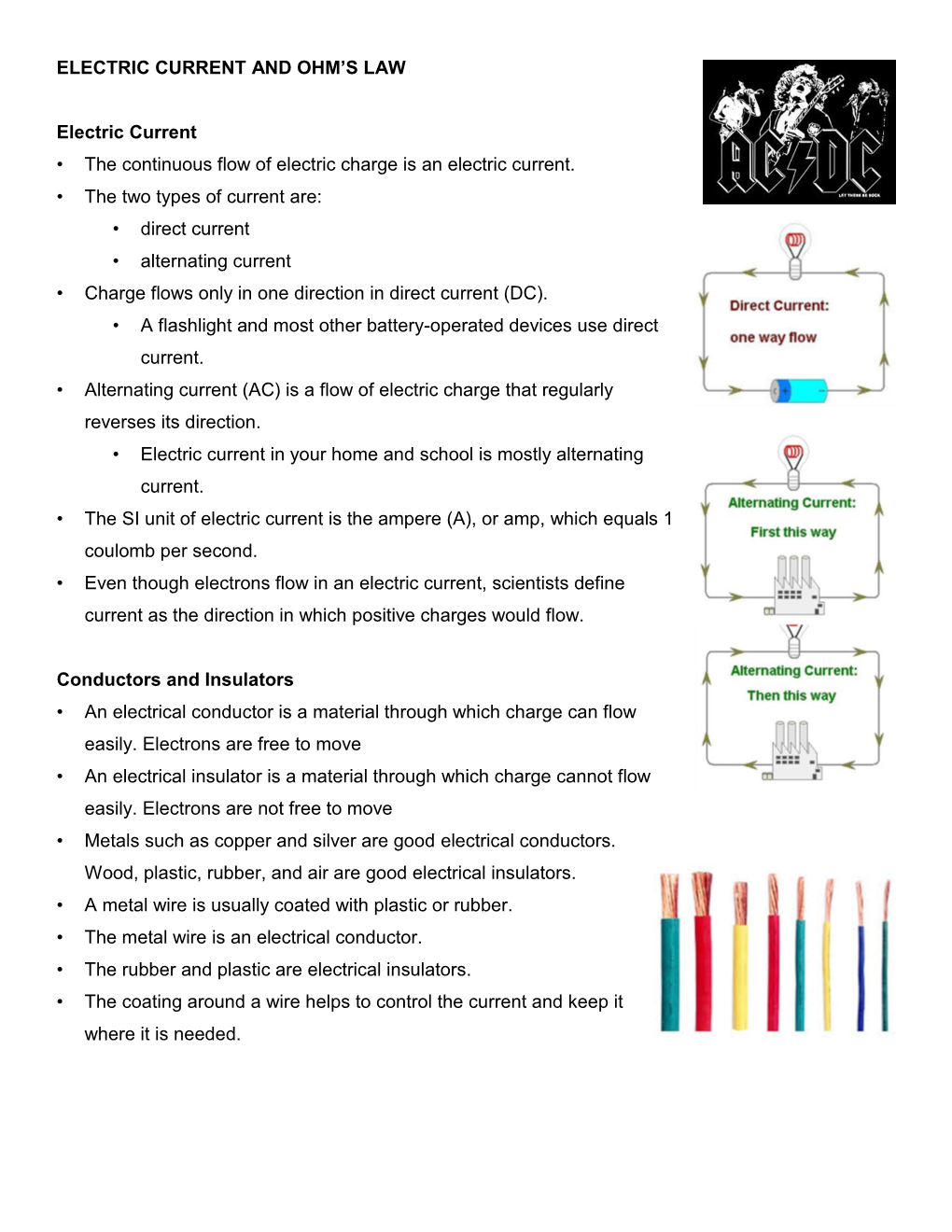 Electric Current and Ohm's