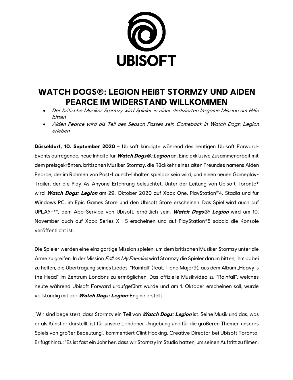 Watch Dogs®: Legion Heißt Stormzy Und Aiden Pearce