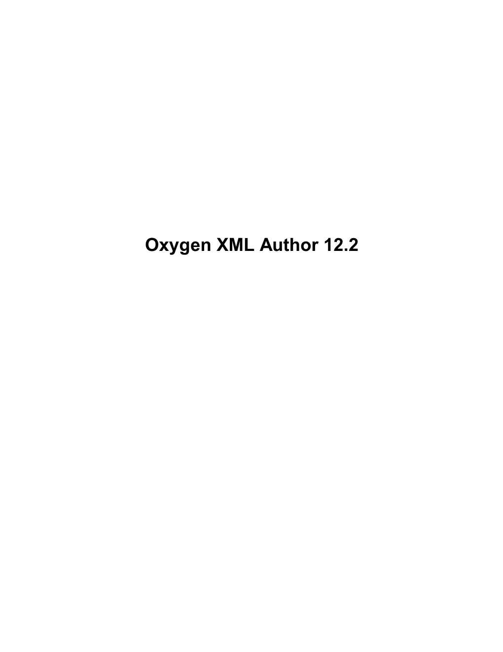 Oxygen XML Author 12.2