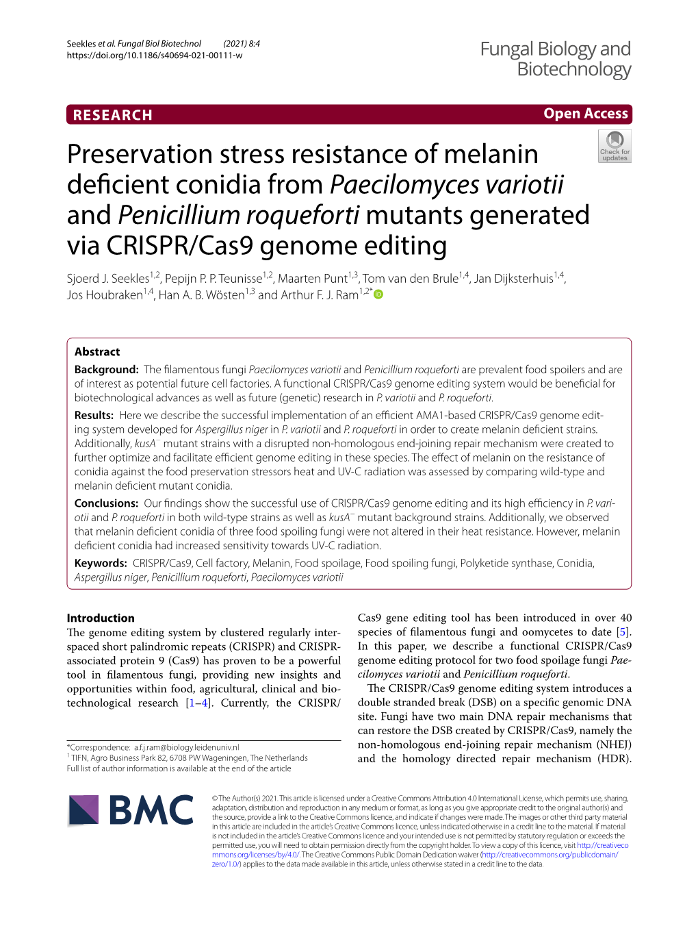 Preservation Stress Resistance of Melanin Deficient Conidia From