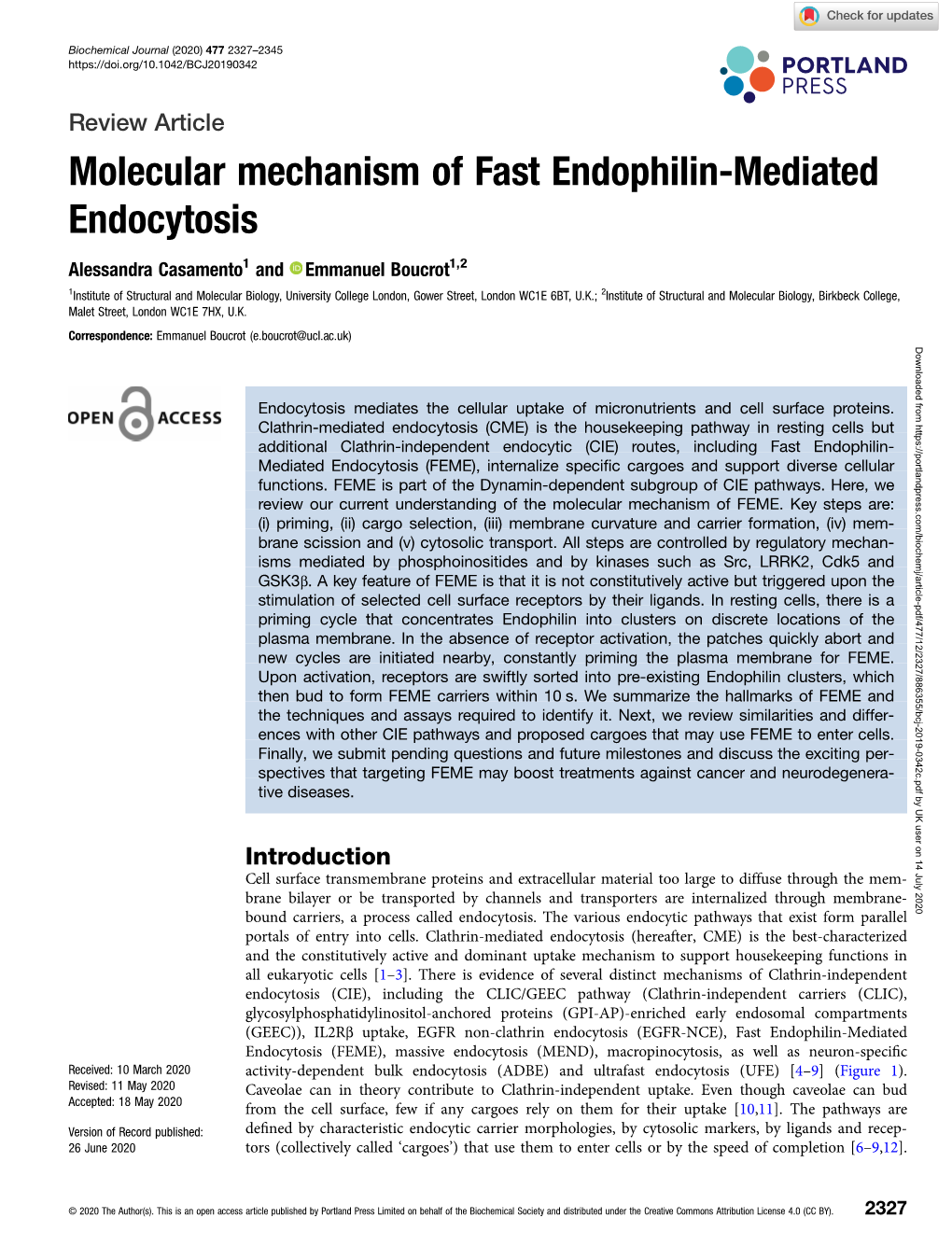 Molecular Mechanism of Fast Endophilin-Mediated Endocytosis