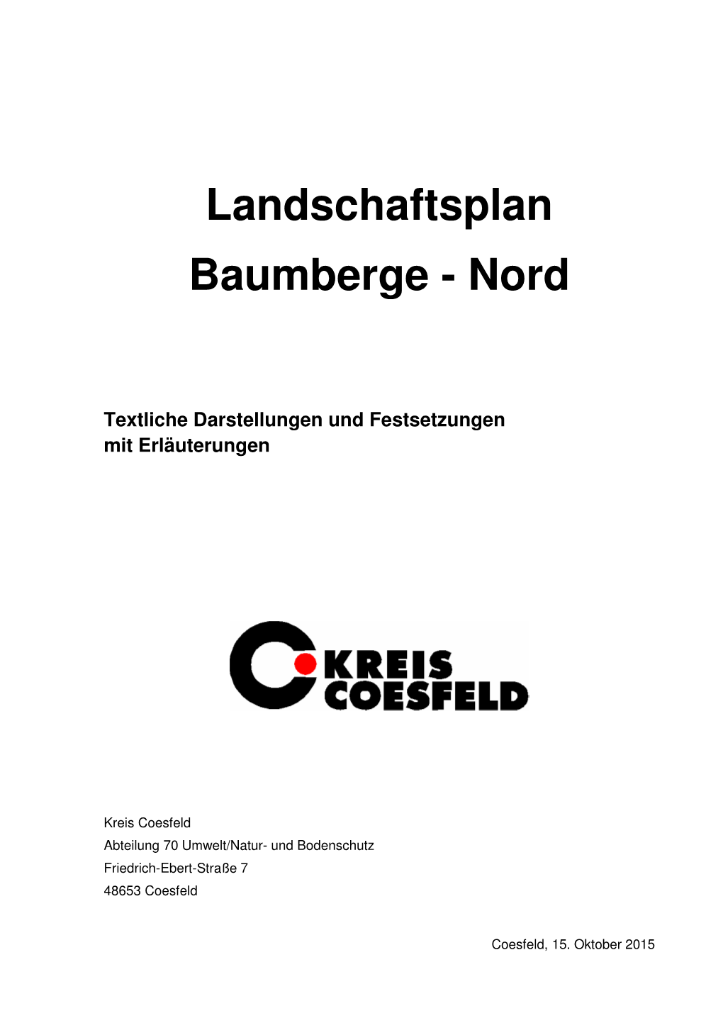 Landschaftsplan Baumberge - Nord