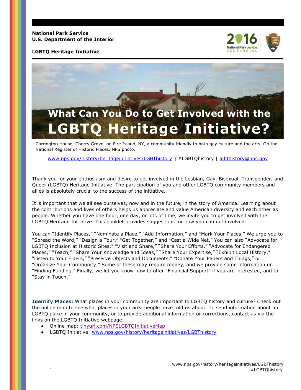 What Can You Do to Get Involved with the LGBTQ Heritage Initiative?