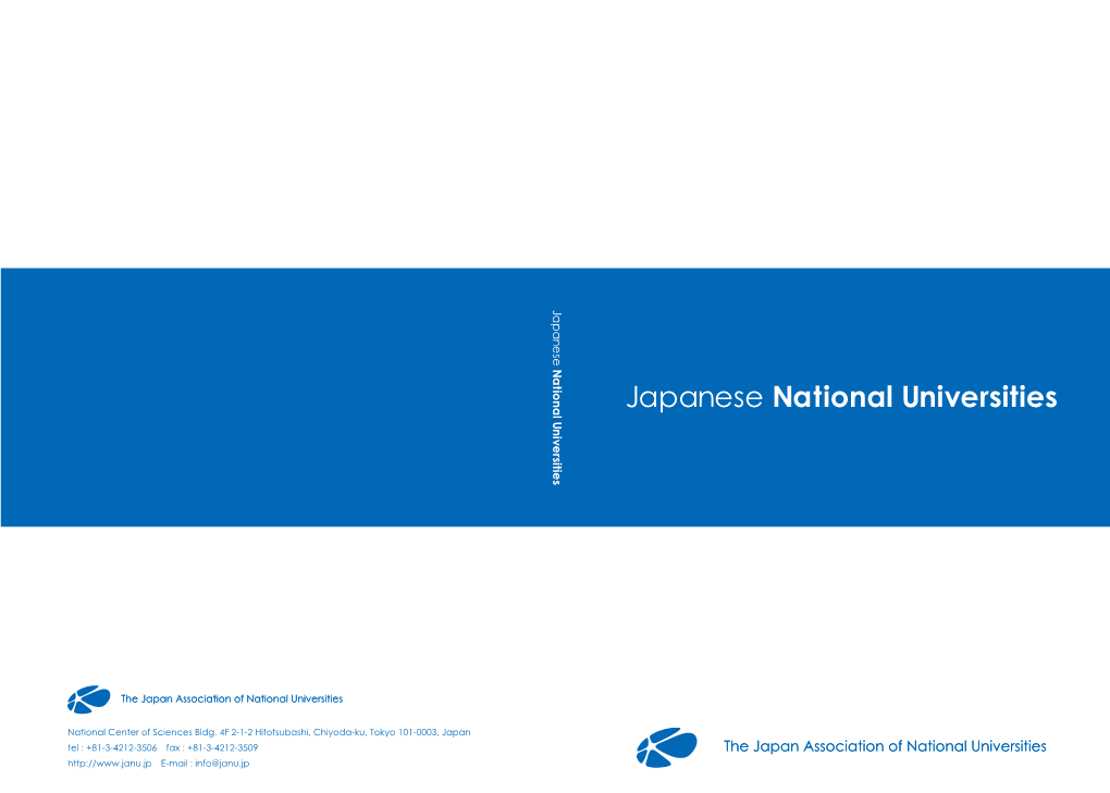 Japanese National Universities N I V E Rs I T Ies