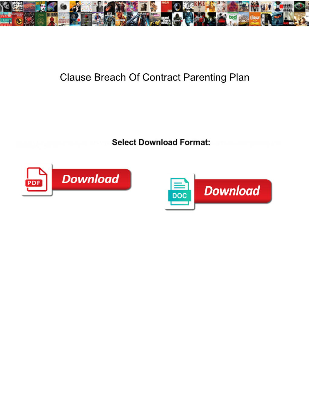 Clause Breach of Contract Parenting Plan