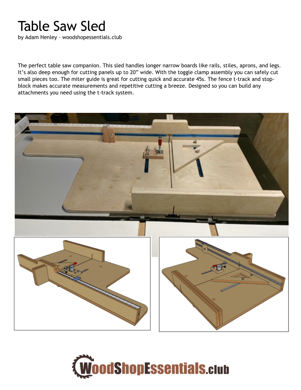 Table Saw Sled by Adam Henley – Woodshopessentials.Club