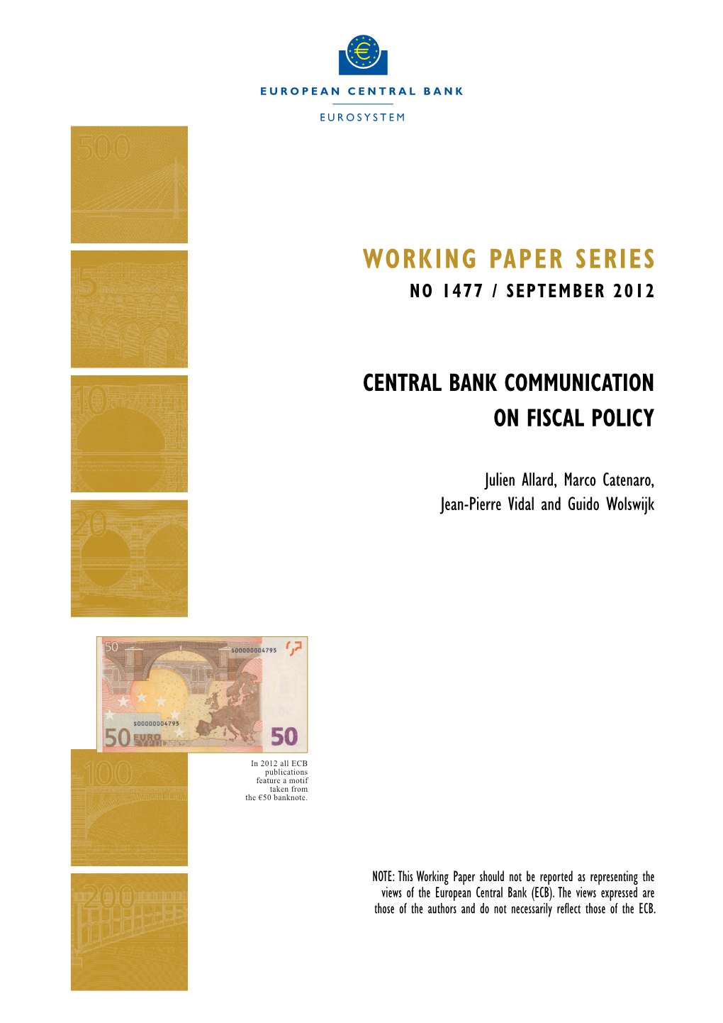 Central Bank Communication on Fiscal Policy