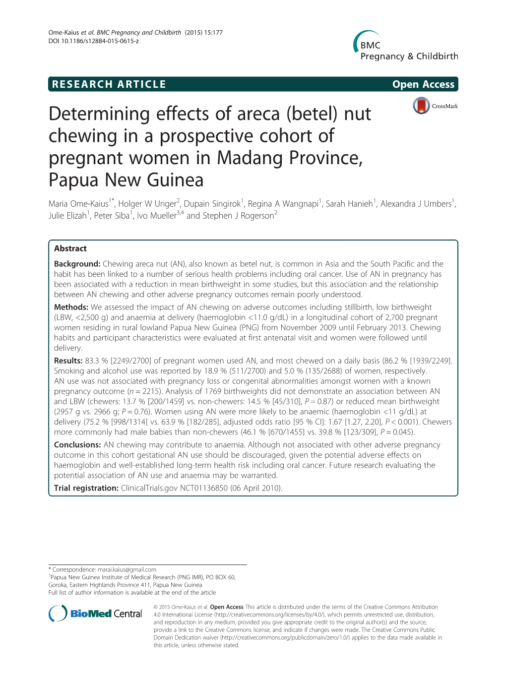 Determining Effects of Areca (Betel) Nut Chewing in a Prospective Cohort